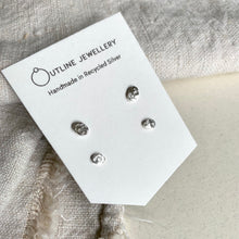 Load image into Gallery viewer, PEBBLE HAMMERED FINISH SILVER STUD EARRINGS