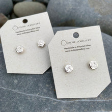 Load image into Gallery viewer, Small Round Molten Texture Silver Stud Earrings