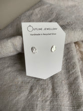 Load image into Gallery viewer, PEBBLE HAMMERED FINISH SILVER STUD EARRINGS