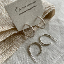 Load image into Gallery viewer, THIN DELICATE TWIST HOOP EARRINGS