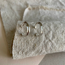 Load image into Gallery viewer, SMALL ORGANIC RIDGED HOOP EARRINGS