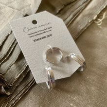Load image into Gallery viewer, ORGANIC RIDGED HOOP EARRING AND MATCHING MID EAR CUFF DUO SET