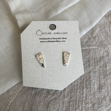 Load image into Gallery viewer, SMALL STUD EARRINGS DUO SET IN HAMMERED RECYCLED SILVER -TRIANGLES