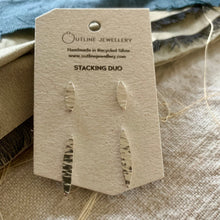 Load image into Gallery viewer, LEAF EAR CUFF DUO IN HAMMERED RECYCLED SILVER