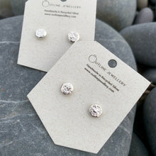 Load image into Gallery viewer, Small Round Molten Texture Silver Stud Earrings