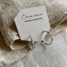 Load image into Gallery viewer, THIN DELICATE TWIST HOOP EARRINGS