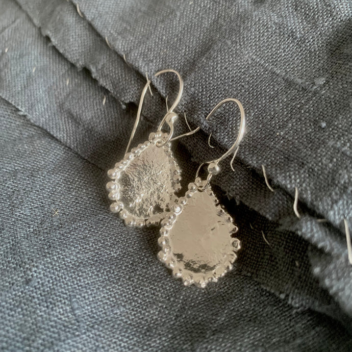 LARGE RUSTIC TEARDROP DANGLE DROP EARRINGS