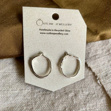 Load image into Gallery viewer, Freeform Organic Circle Stud Earrings in Silver