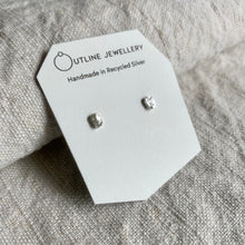 Load image into Gallery viewer, SMALL STUD EARRINGS DUO SET IN HAMMERED RECYCLED SILVER -TRIANGLES