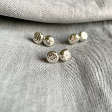 Load image into Gallery viewer, NUGGET SOLID STERLING SILVER CHUNKY TEXTURED STUD EARRINGS