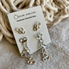 Load image into Gallery viewer, SEAFOAM SILVER STUD AND DROP EARRINGS DUO SETS