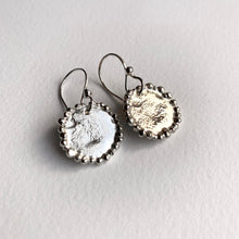 Load image into Gallery viewer, LARGE RUSTIC COIN SILVER DROP EARRINGS
