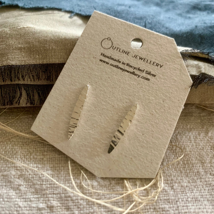 LEAF EAR CUFF DUO IN HAMMERED RECYCLED SILVER