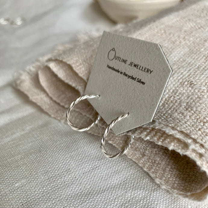 THIN DELICATE TWIST HOOP EARRINGS