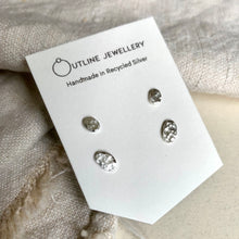Load image into Gallery viewer, PEBBLE HAMMERED FINISH SILVER STUD EARRINGS