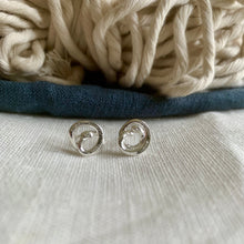 Load image into Gallery viewer, Looped &amp; Coiled Silver Knot Stud Earrings